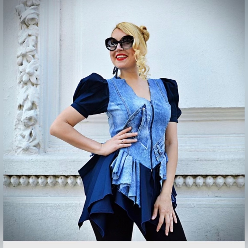 Ptp 20” BoHo denim very cool calling on Madonna lovers. This is recycled denim,